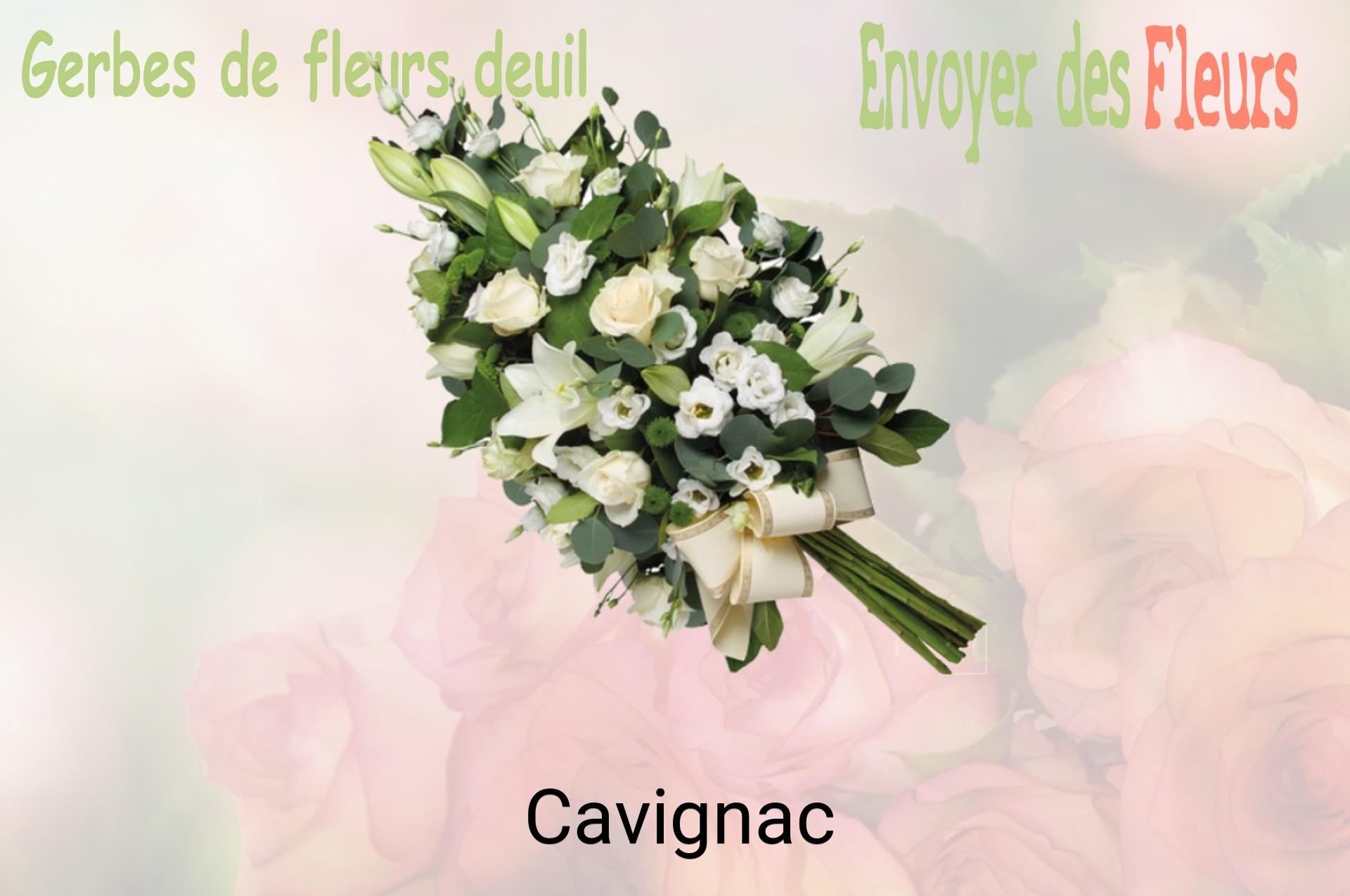 Gerbe de fleurs de deuil livrée à Cavignac